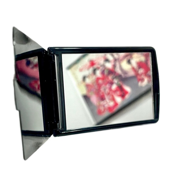 Metal Engraved Hokusai Red Fuji Stand Pocket Mirror Made in Japan NEW CHOKIN ART - Picture 4 of 11